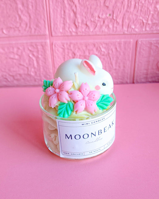 Cute Cherry Blossom Spring Bunny Dessert Mini scented Candle