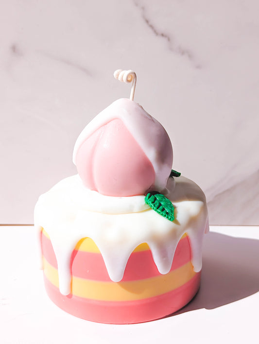 Cute two-tone Peach Cake Candle
