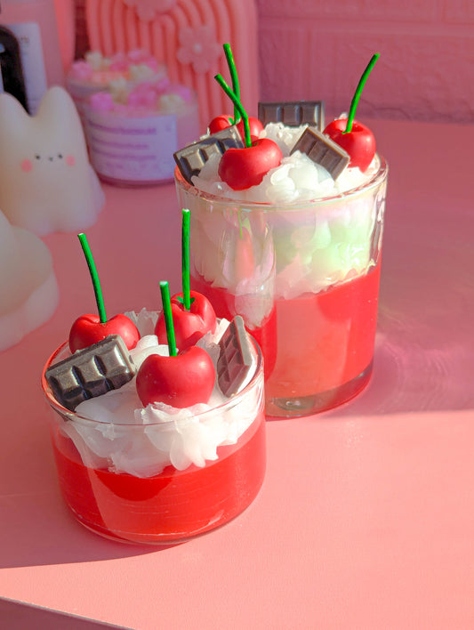Cute Gourmand Cherry Chocolate Valentine's Candle jar