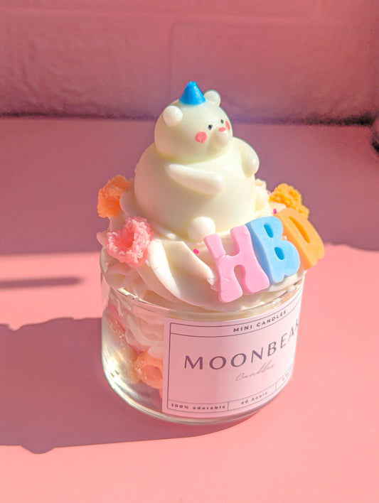 Cute Fruit Loop Bear Birthday Custom Letters Dessert Mini scented Candle