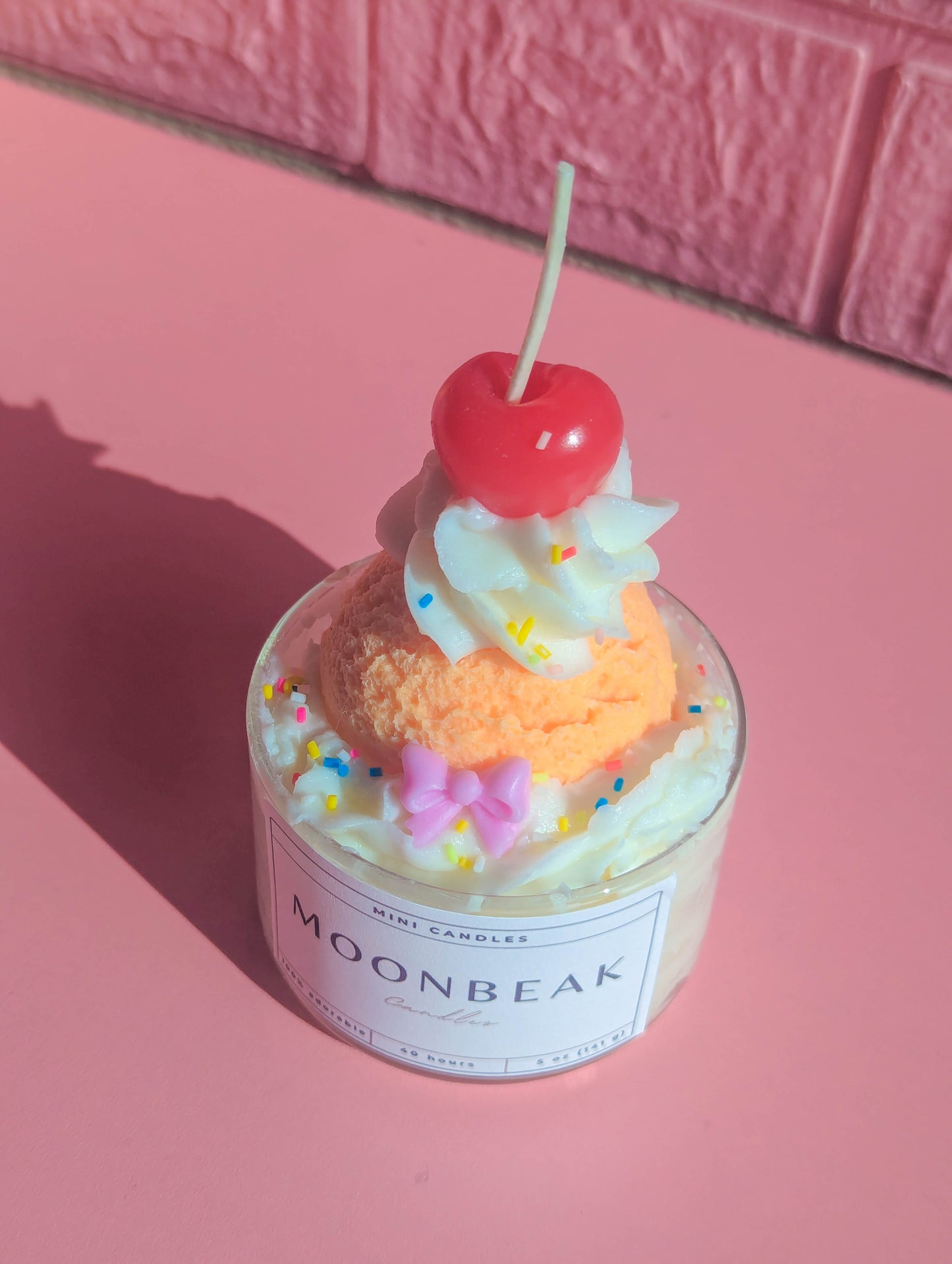 Cute Mini Retro Cherry Ice Cream Scoops Candle Jars