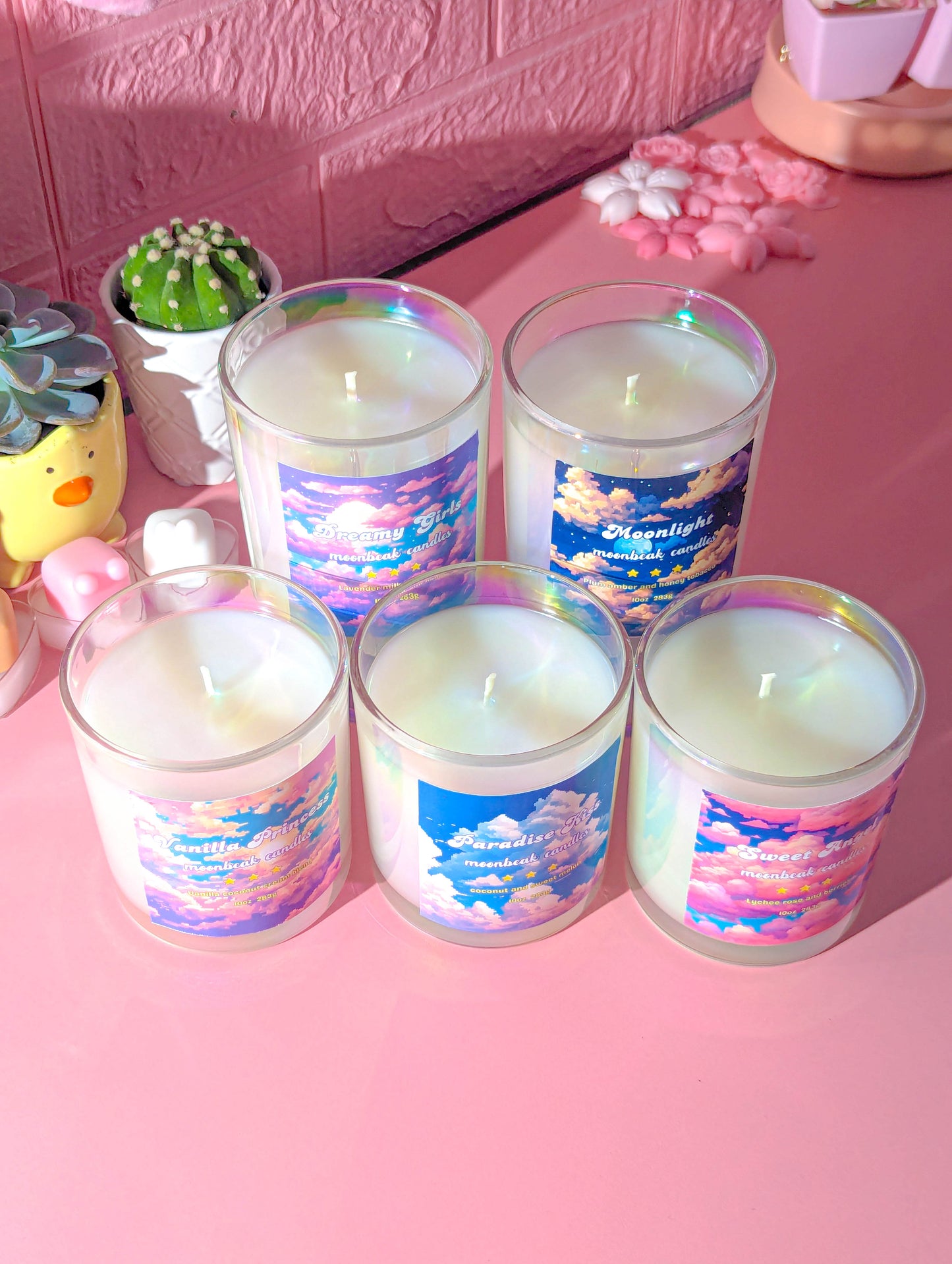 Cute Girly Dreamy Aesthetic Pixel Art Scented Candle